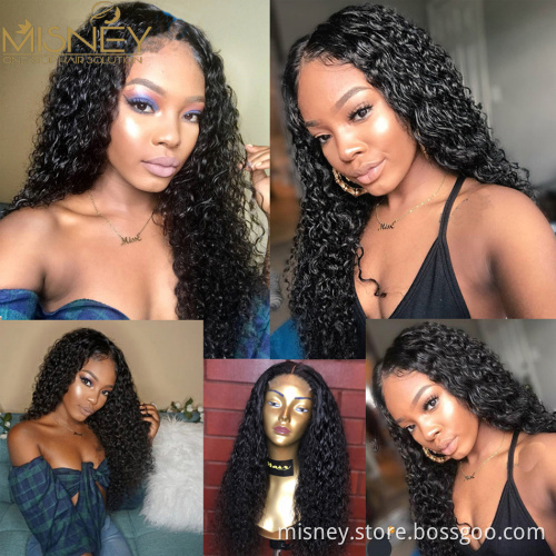 Transparent Curly Human Hair Wig 13x4 Lace Front Human Hair Wigs For Women Preplucked Jerry Curl HD Lace Frontal Wig Misney Hair